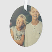 パーソナライズされたカスタム2枚フォト両面 オーナメント (正面)