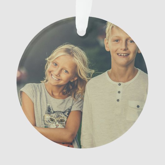 パーソナライズされたカスタム2枚フォト両面 オーナメント (正面)