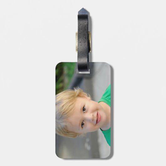 パーソナライズされたカスタム2枚フォト両面 ラゲッジタグ (裏面縦)