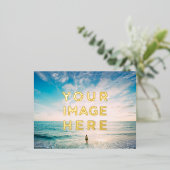 パーソナライズされたカスタム2枚 箔シーズンポストカード (立ち正面)