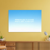 パーソナライズされたカスタムBlue Artwork写真の追加文字 キャンバスプリント (インサイチュ (リビング))