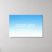 パーソナライズされたカスタムBlue Artwork写真の追加文字 キャンバスプリント (正面)