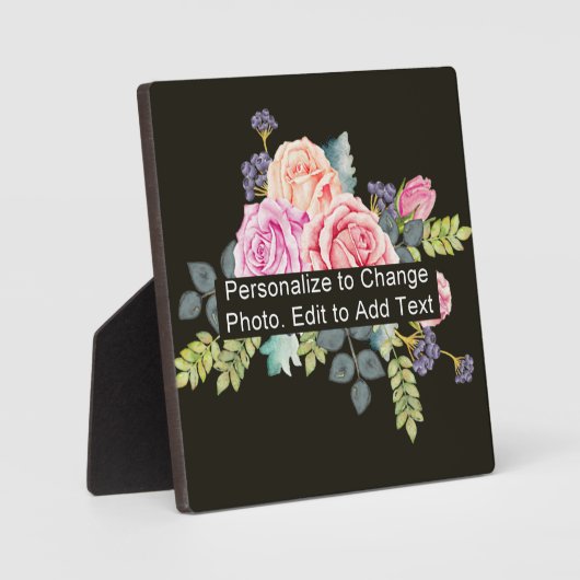 パーソナライズされたカスタムBlue Artwork写真の追加文字 フォトプラーク (正面)