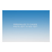 パーソナライズされたカスタムBlue Artwork写真の追加文字 ポスター (正面)