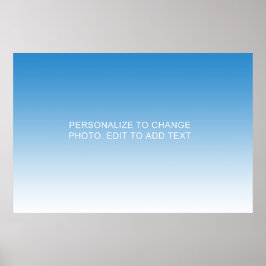 パーソナライズされたカスタムBlue Artwork写真の追加文字 ポスター