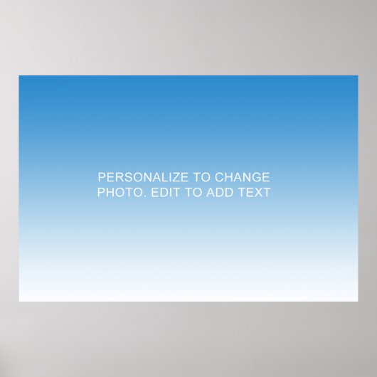 パーソナライズされたカスタムBlue Artwork写真の追加文字 ポスター (正面)