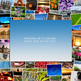 パーソナライズされたカスタムBlue Artwork写真の追加文字 ポスター