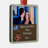 パーソナライズされたカスタムBlue Bird/Christmaオーナメント メタルオーナメント (右)