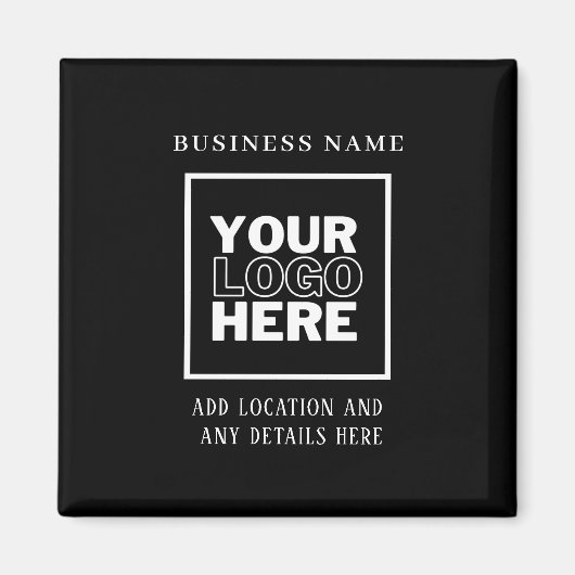 パーソナライズされたカスタムBusiness Logo白黒 マグネット (正面)