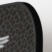 パーソナライズされたカスタムCADUCEUSブラック&シルバー ピックルボールラケット (左詳細)