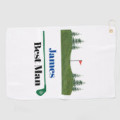 パーソナライズされたカスタムGroomsmen結婚の ゴルフタオル (横)