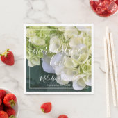 パーソナライズされたカスタムHYDRANGEAホワイトラエレガントブ スタンダードランチョンナプキン (インサイチュ)