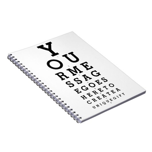 パーソナライズされたカスタムMessage Optician Chartおもしろい ノートブック (右側)