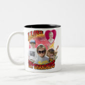 パーソナライズされたカスタムPhoto Bootleg I love Grandkids ツートーンマグカップ (左)