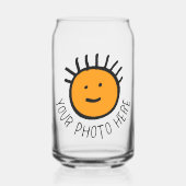 パーソナライズされたカスタムPhoto Can Shape Glass 16oz ガラス缶 (正面)
