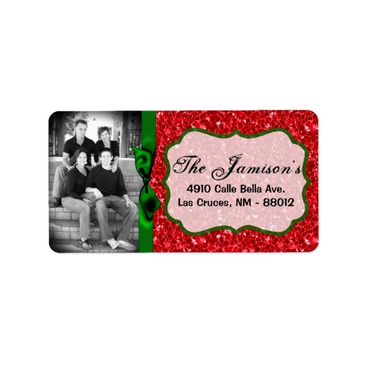 パーソナライズされたカスタムPhoto Christmas Mailing Label ラベル (正面)