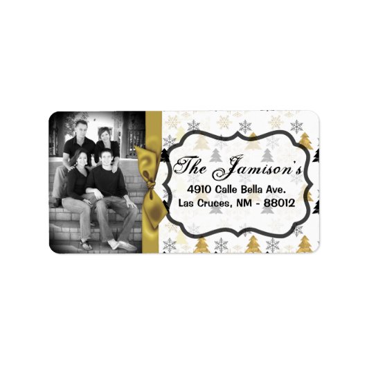 パーソナライズされたカスタムPhoto Christmas Mailing Label ラベル (正面)