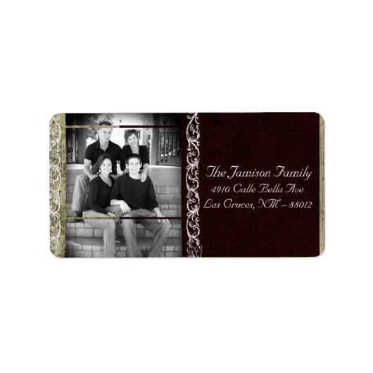 パーソナライズされたカスタムPhoto Christmas Mailing Label ラベル (正面)