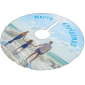 パーソナライズされたカスタムPhoto Christmas Treeスカート ブラッシュドポリエステルツリースカート (アングル)