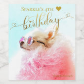 パーソナライズされたカスタムPhoto Dog Birthday Party ワインラベル (シングルラベル)