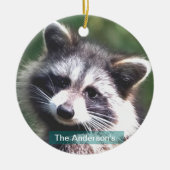 パーソナライズされたカスタムRaccoon写真 セラミックオーナメント (正面)