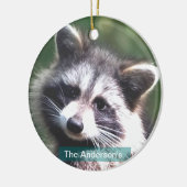 パーソナライズされたカスタムRaccoon写真 セラミックオーナメント (左)