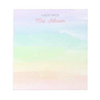 パーソナライズされたカスタムRainbow先生のギフトメモ帳 ノートパッド