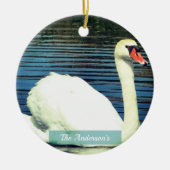 パーソナライズされたカスタムSwan写真 セラミックオーナメント (正面)