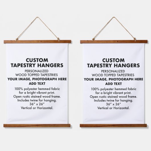 パーソナライズされたカスタムTAPESTRYハンガー26"x36" (x2) 吊り下げ型タペストリー (ダブル)