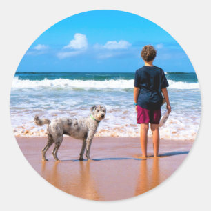 パーソナライズされたカスタムYour Pet Photo Sticker ラウンドシール