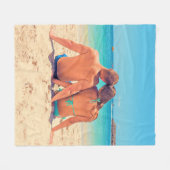 パーソナライズされたカスタムYour Photoフリースブランケット フリースブランケット (正面(横))