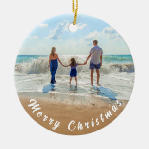 パーソナライズされたカスタムYour Photo Christmas Ornament セラミックオーナメント