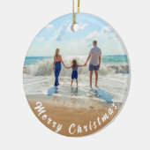 パーソナライズされたカスタムYour Photo Christmas Ornament セラミックオーナメント (左)