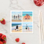 パーソナライズされたカスタムYour Photo Collage Napkins スタンダードカクテルナプキン (インサイチュ)