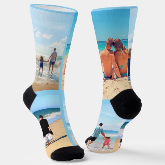 パーソナライズされたカスタムYour Photo Collage Socks ソックス (傾斜あり)