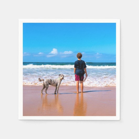 パーソナライズされたカスタムYour Photo Napkins スタンダードカクテルナプキン (正面)