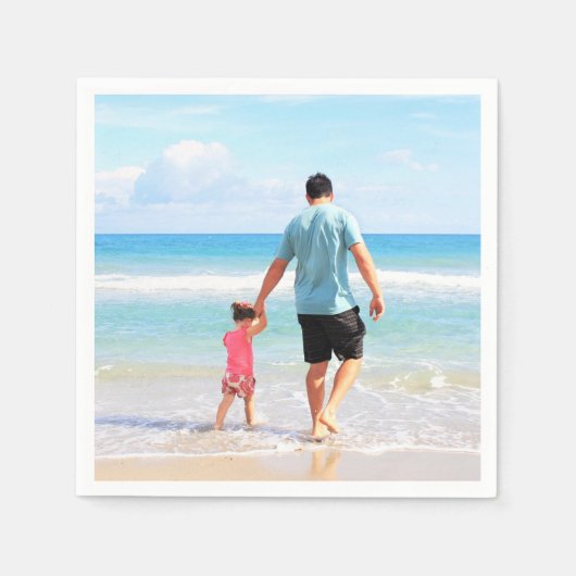 パーソナライズされたカスタムYour Photo Napkins スタンダードカクテルナプキン (正面)