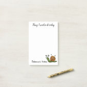 パーソナライズされたカタツムリ ポストイット (デスク上)