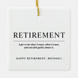 パーソナライズされたカッコいい白黒カスタム退職 セラミックオーナメント