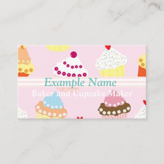「パーソナライズされたカップケーキ」名刺(アメリカ) 名刺 (正面)