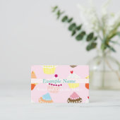 「パーソナライズされたカップケーキ」名刺(英国/ユーロ) 名刺 (スタンド正面)