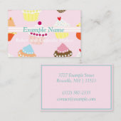 「パーソナライズされたカップケーキ」名刺(英国/ユーロ) 名刺 (正面/裏面)