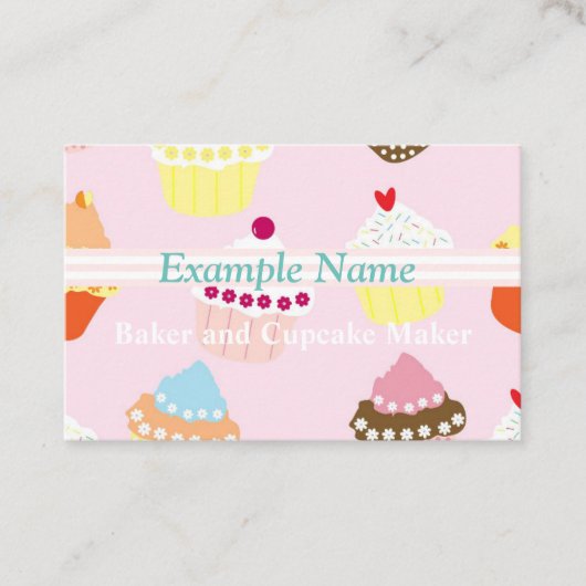 「パーソナライズされたカップケーキ」名刺(英国/ユーロ) 名刺 (正面)