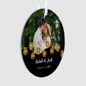 パーソナライズされたカップルの結婚クリスマス・ギフト オーナメント (正面)