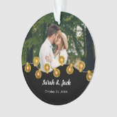 パーソナライズされたカップルの結婚クリスマス・ギフト オーナメント (正面)