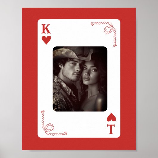 パーソナライズされたカップルウェスタン遊ズのカードギフト ポスター (正面)