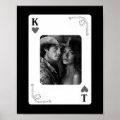 パーソナライズされたカップルウェスタン遊ズカードブラック ポスター (正面)