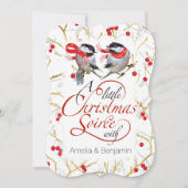 パーソナライズされたカップルクリスマスホリデーパーティー 招待状 (正面)