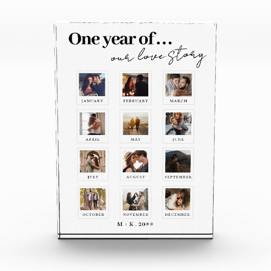 パーソナライズされたカップルモダンフォトラブストーリー フォトブロック (正面)