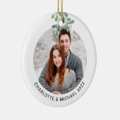 パーソナライズされたカップル写真植物学 セラミックオーナメント (右)